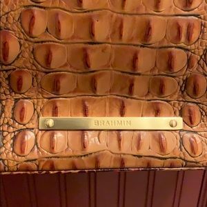 BRAHMIN Croc embossed leather tote bag